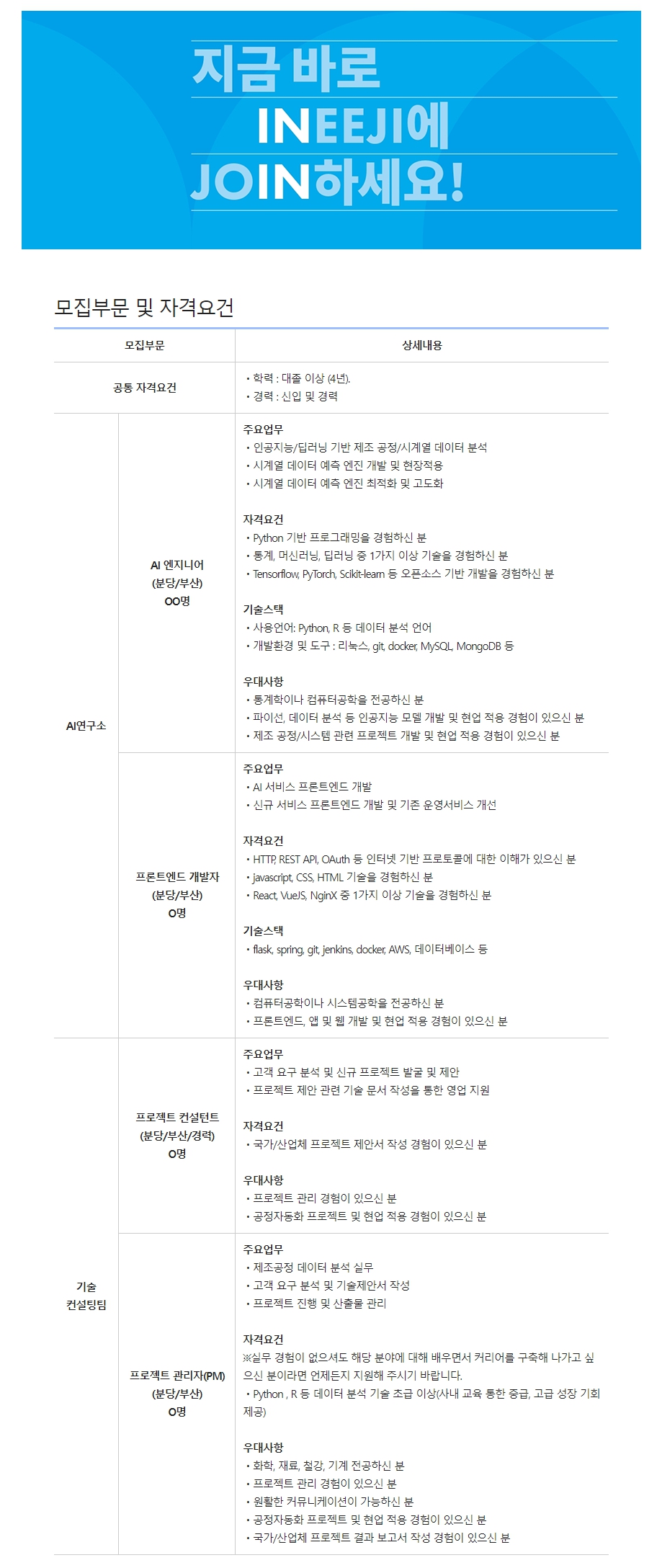 (주)인이지_모집분야