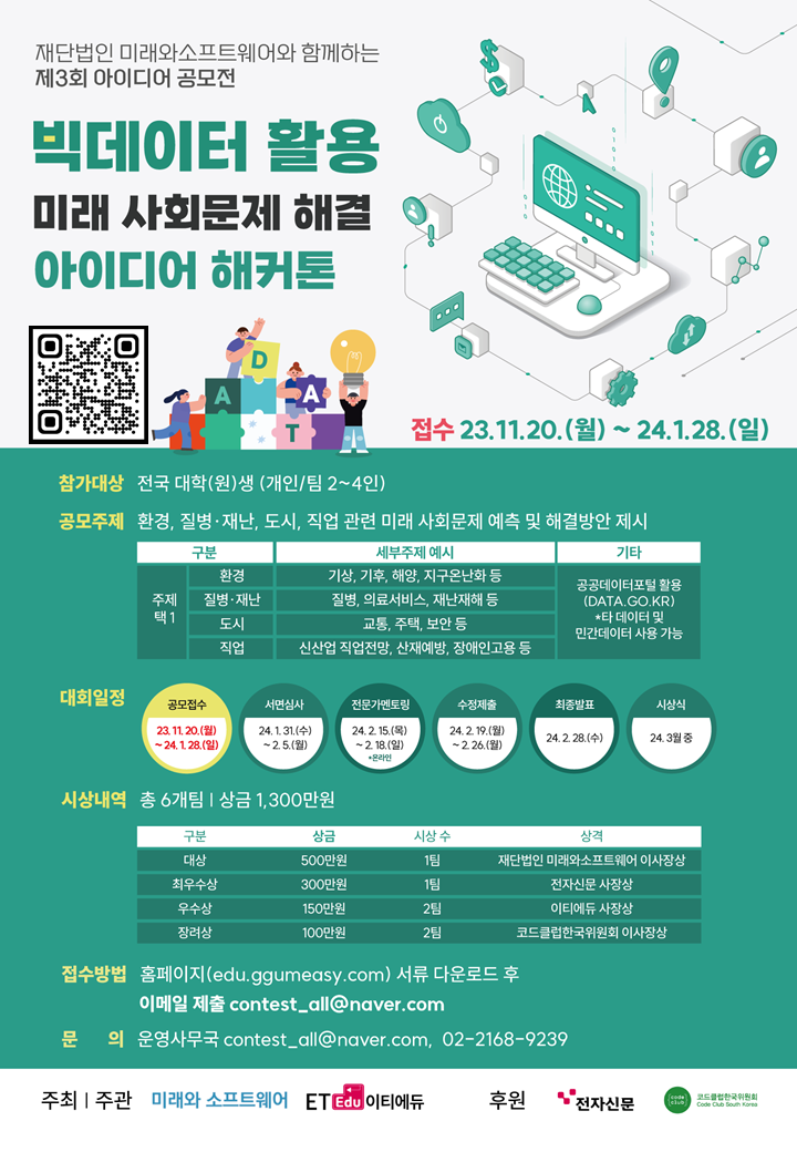 (협조공문) 미래와소프트웨어_빅데이터활용 아이디어해커톤 공모전_2.포스터