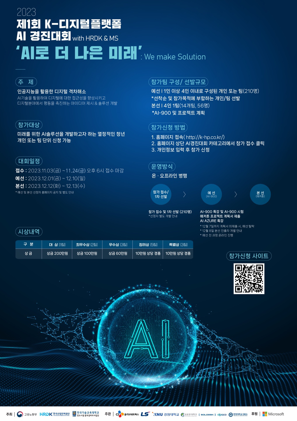 제1회 K-디지털플랫폼 AI경진대회 홍보 포스터